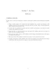 M07 InClass Pdf Module 7 In Class PHTH 2210 Confidence Intervals In