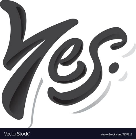 Yes Lettering Sketch Royalty Free Vector Image