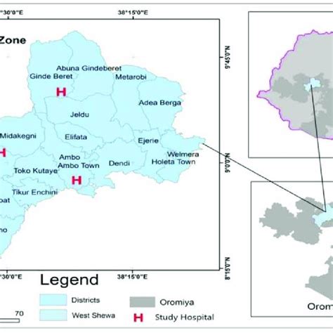 Geographical location of West Shewa zone in Ethiopia. West Shewa is ...