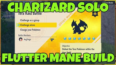 Solo Charizard Tera Raid Flutter Mane Pokemon Scarlet Violet