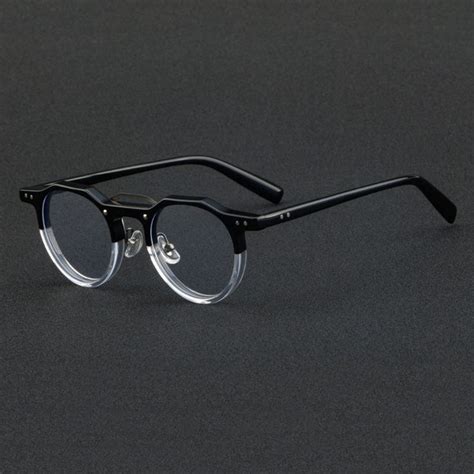 Ron Retro Round Acetate Glasses Frame Fashion Eye Glasses Titanium