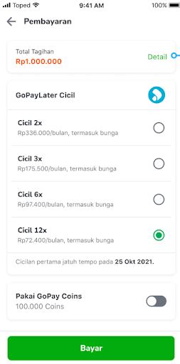 Pembayaran Dengan Gopay Later Tokopedia Care