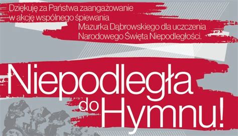 Podziękowanie za udział w akcji Niepodległa do hymnu Parafia