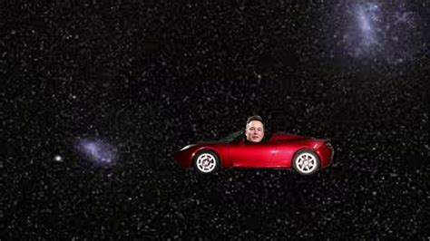 Elon Musk Rides His Cherry Red Tesla Roadster To Mars Whilst Listing To