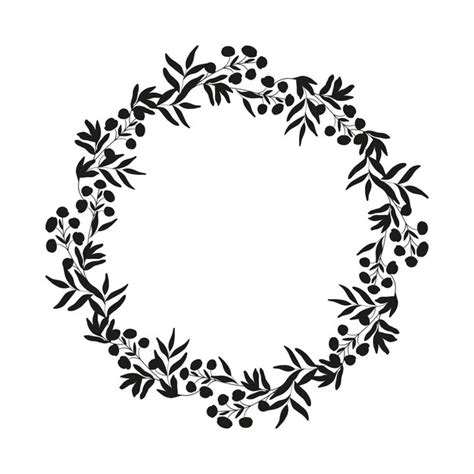 Premium Vector Silhouette Of Wreath Of Field Herb Flower And Plant