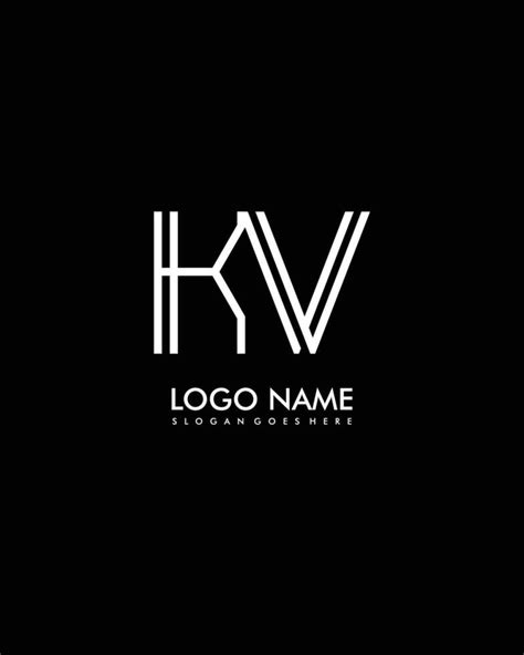 Kv Initial Minimalist Modern Abstract Logo Vector Art At Vecteezy