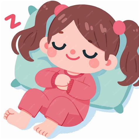 vector illustration   kid sleeping  flat design style premium ai