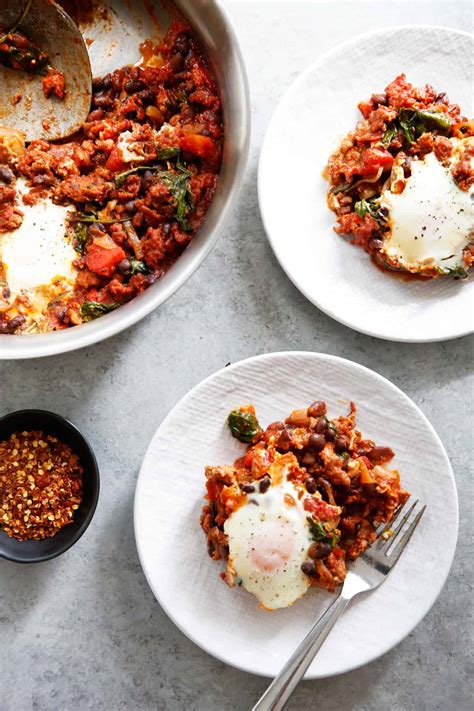 Saucy Chorizo Skillet Baked Eggs Lexi S Clean Kitchen