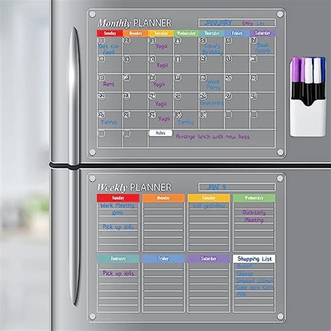 Amazon DARENYI Weekly Dry Erase Calendar Kit 17 X12 Magnetic