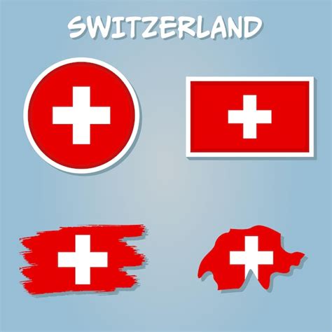 Premium Vector Switzerland Flag National Europe Emblem Map Icon