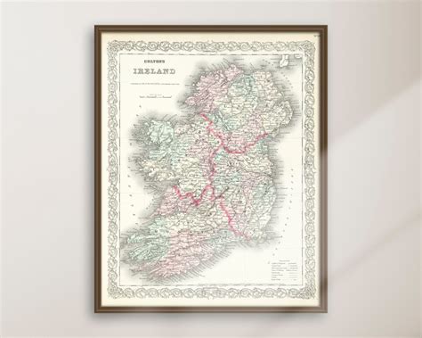 Ireland Map Old Ireland Map Irish Map Vintage Map Map Etsy