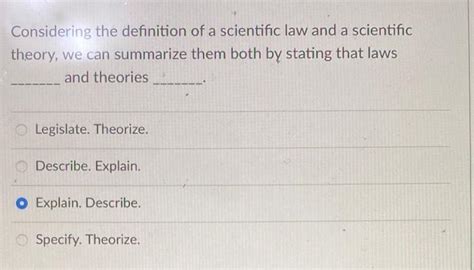 Solved Considering The Definition Of A Scientific Law And A Chegg