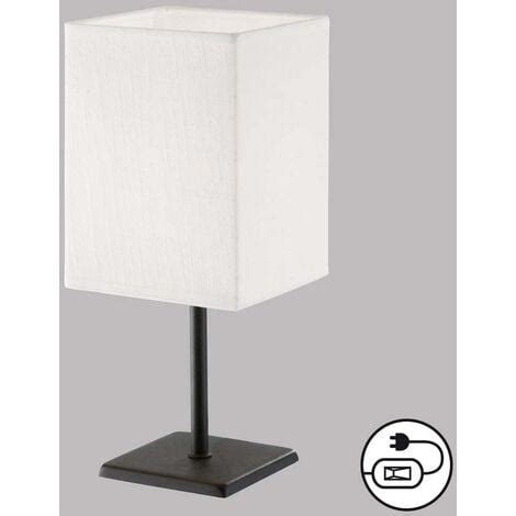 Lampe de table lampe de bureau lampe de chevet métal blanc noir H 30 cm