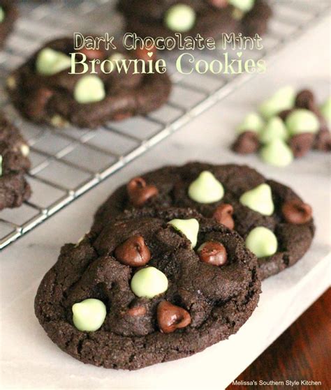 Dark Chocolate Mint Brownie Cookies - melissassouthernstylekitchen.com