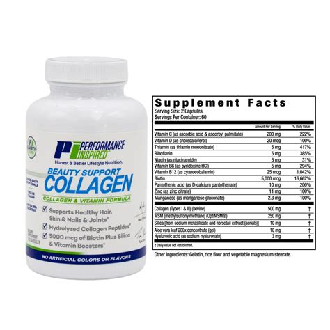 Beauty Support Collagen And Vitamins Collagen Supplements Performance Inspired Nutrition