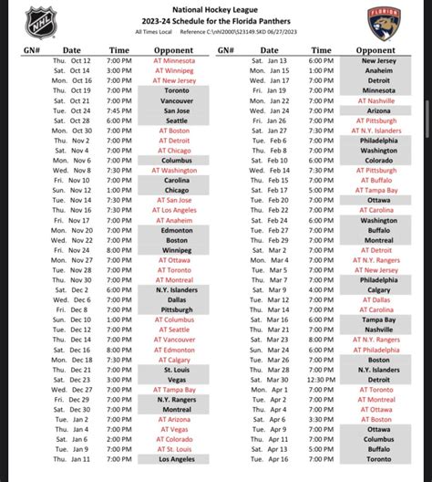 Colby Guy On Twitter The Full Florida Panthers Schedule Has