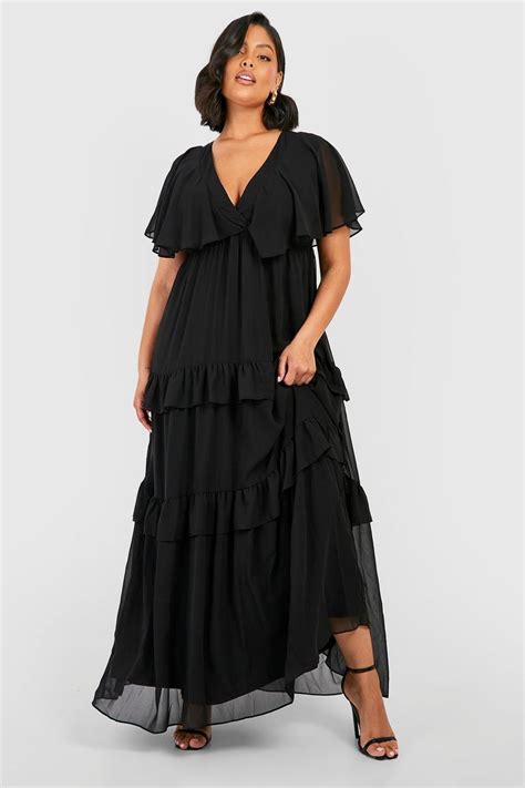 Plus Angel Sleeve Maxi Dress Boohoo Uk