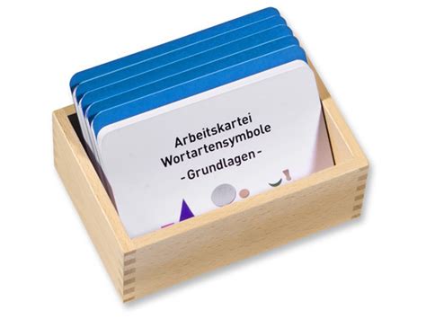 Arbeitskartei Zum Montessori Wortartenkasten