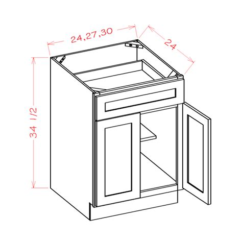 Brilliant White Shaker 30 Base Cabinet 1 Drawer The Rta Store