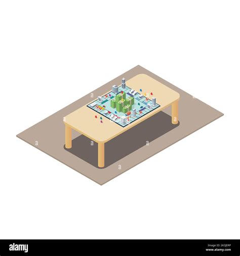 Board Game On The Table Isometric View Leisure Hobby Concept Vector