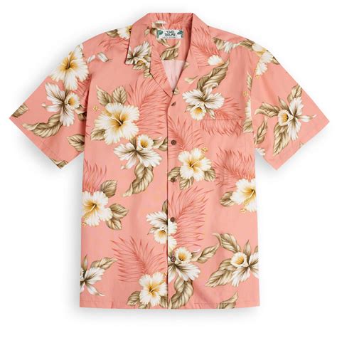 Hibiscus Trends Coral Hawaiian Shirt Shop Uk