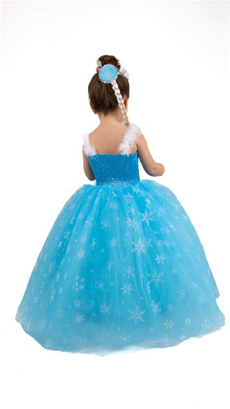 Frozen Elsa Disney Princess Dress, Elsa Girl Costume, Elsa Dress With Cloak, First Birthday ...