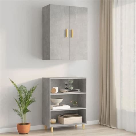 Hua Buffets Bahuts Armoire Murale Suspendue Gris B Ton X X