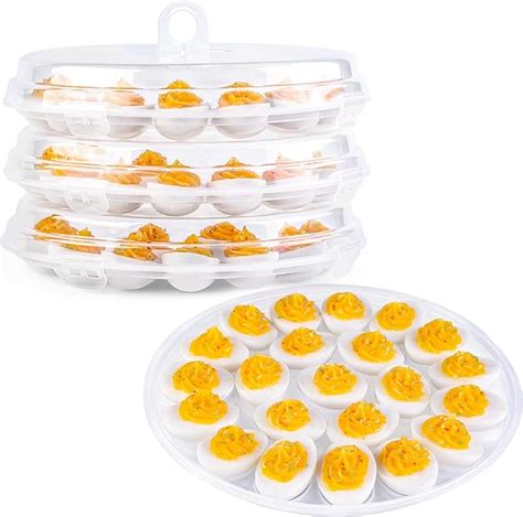 Amazon HAKSEN 3PCS Deviled Egg Containers With Lid Clear Deviled