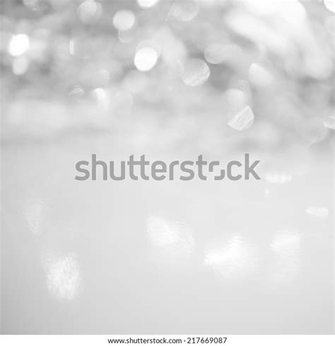 Unfocused Abstract Silver Glitter Holiday Background Stock Photo