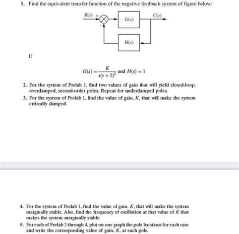 Solved 1 Find The Equivalent Transfer Function Of The Chegg