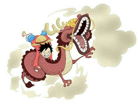 Funny Flying Dragon Form of Luffy and Momonosuke from One Piece