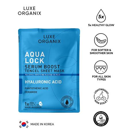 Luxe Organix Luxe Organix Aqua Lock Serum Boost Sheet Mask 25ml