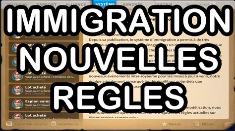 Rise Of Kingdoms Nouvelles R Gles Sur L Immigration Youtube