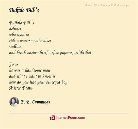 Buffalo Bill S Poem By E E Cummings