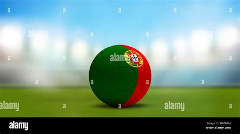 Portugal soccer football ball. Soccer stadium. 3d rendering Stock Photo ...