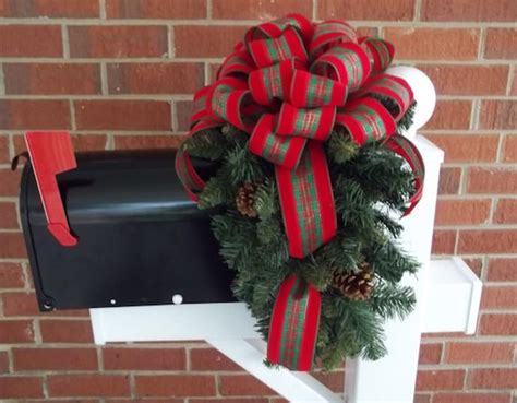 Christmas Mailbox Swag By Carolinabowcompany On Etsy