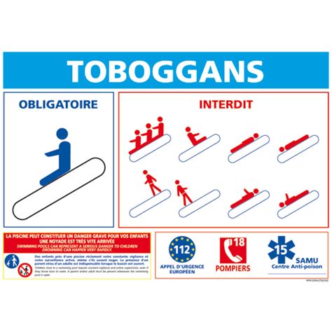 Panneau Toboggans Avec Pictogrammes