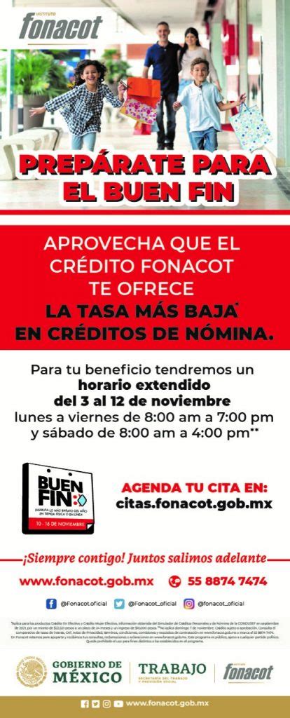 Fonacot Ampl A Horarios De Atenci N Durante El Buen Fin En Apoyo A Las