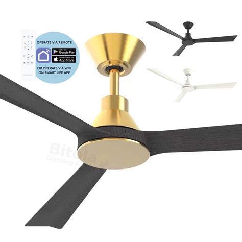 Martec Riviera 52 Smart WiFi DC Ceiling Fan With Remote Brass Bitola