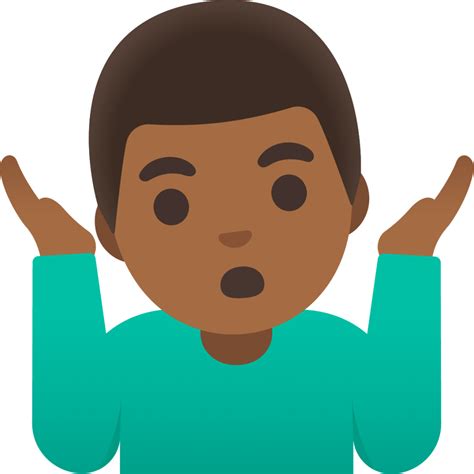 Man Shrugging Medium Dark Skin Tone Emoji Download For Free Iconduck