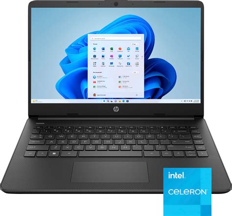 HP - 14" Laptop - Intel Celeron - 4GB Memory - 128GB eMMC - Jet Black ...