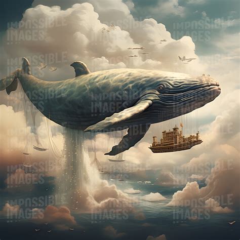 Whale Swimming In The Clouds Impossible Images Unique Stock Images