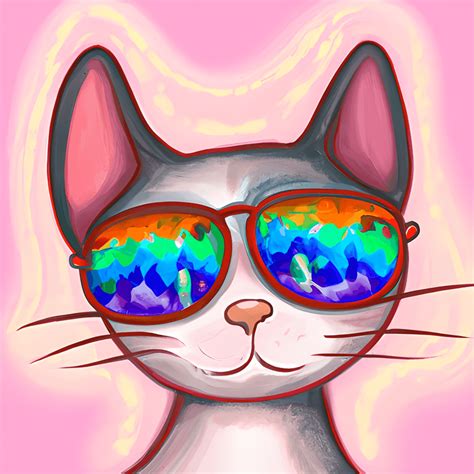 A Colorful Cat With Sunglasses · Creative Fabrica