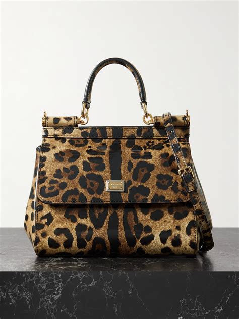 Dolce And Gabbana Kim Kardashian Sicily Leopard Print Leather Glossed