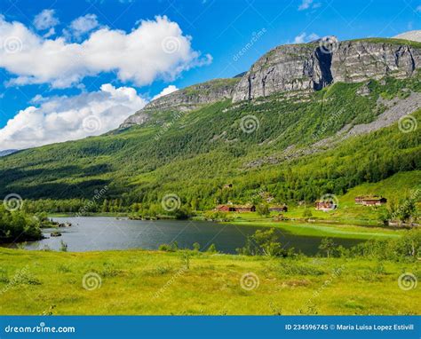 Innerdalsvatna Lake Innerdalen Mountain Valley Of Norway Stock Image