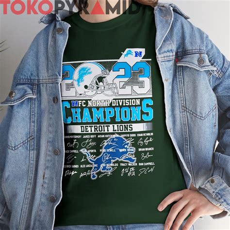 Detroit Lions 2023 Nfc North Champions Signature Shirt Tokopyramid