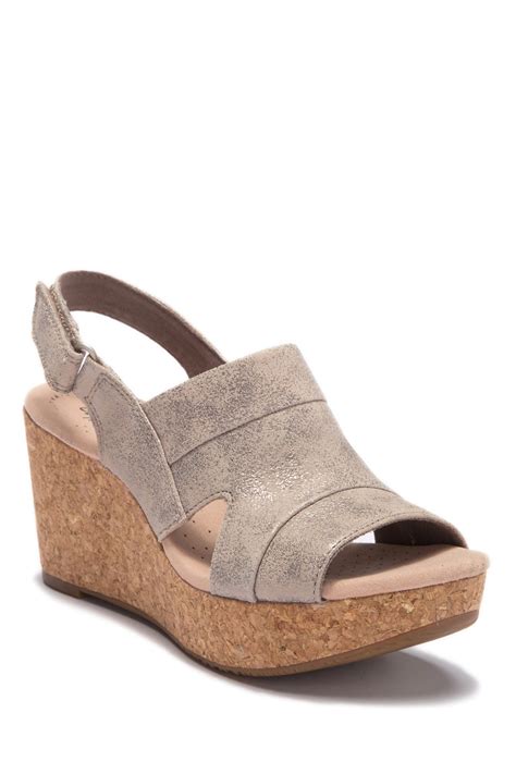 Clarks Annadel Ivory Wedge Sandal Wide Width Available Nordstrom Rack