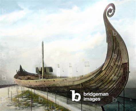 Image Of The Oseberg Ship At The Viking Ship Museum In The