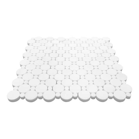 1 Penny Round Bianco Dolomite Marble Mosaic Tile Honed