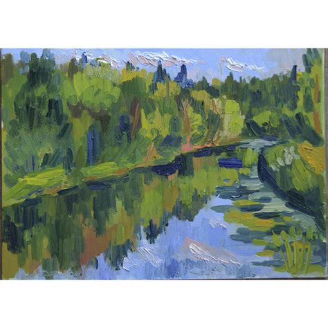 Landscape Painting, Nature Original Art, Wall Art, river lan - Inspire ...